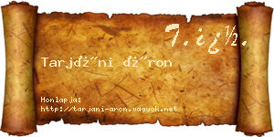 Tarjáni Áron névjegykártya